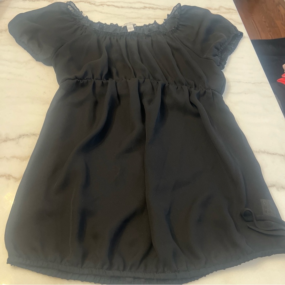 A Pea In The Pod Maternity Bathimg Suit Cover Up Size Medium Sheer Black